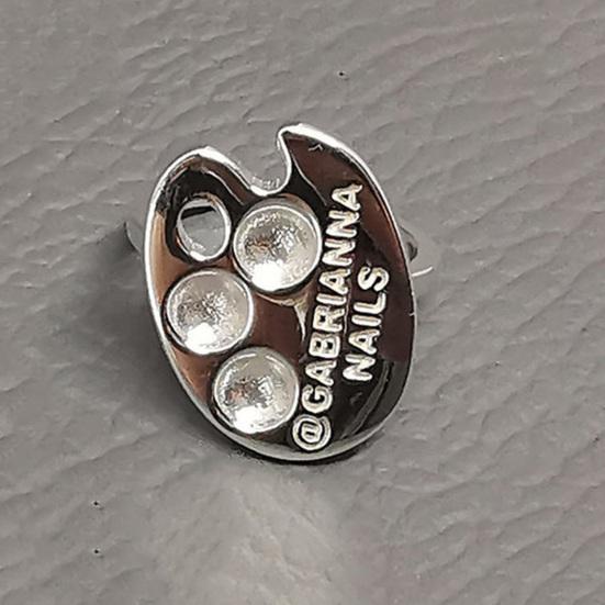 Палитра для дизайна ногтей, набор колец, носимые кольца для пальцев, металлические маникюрные инструменты, мини-палитра для красок, кольца для пальцев, палитра для смешивания цветов для дизайна ногтей на кончиках пальцев