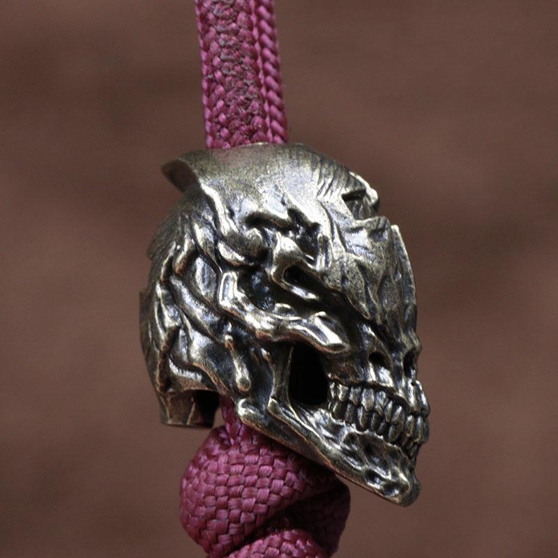 Крест Череп Голова Латунные Бусины Нож EDC DIY Паракорд Плетеные Браслеты Шнурки Подвески Аксессуары Подвески для инструментов на открытом воздухе Безделушки