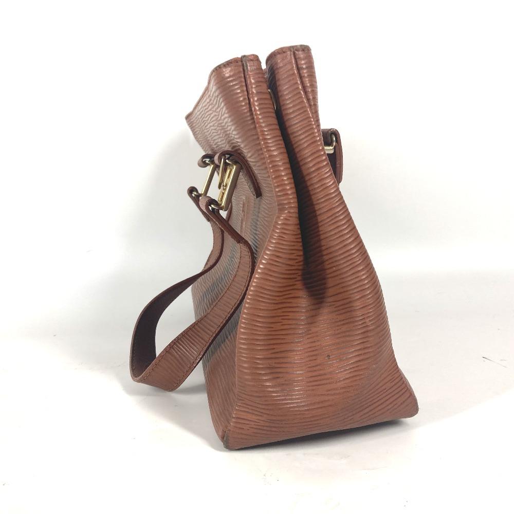 FENDI vintage FF logo Tote Bag Shoulder Bag Hand Bag Leather Brown