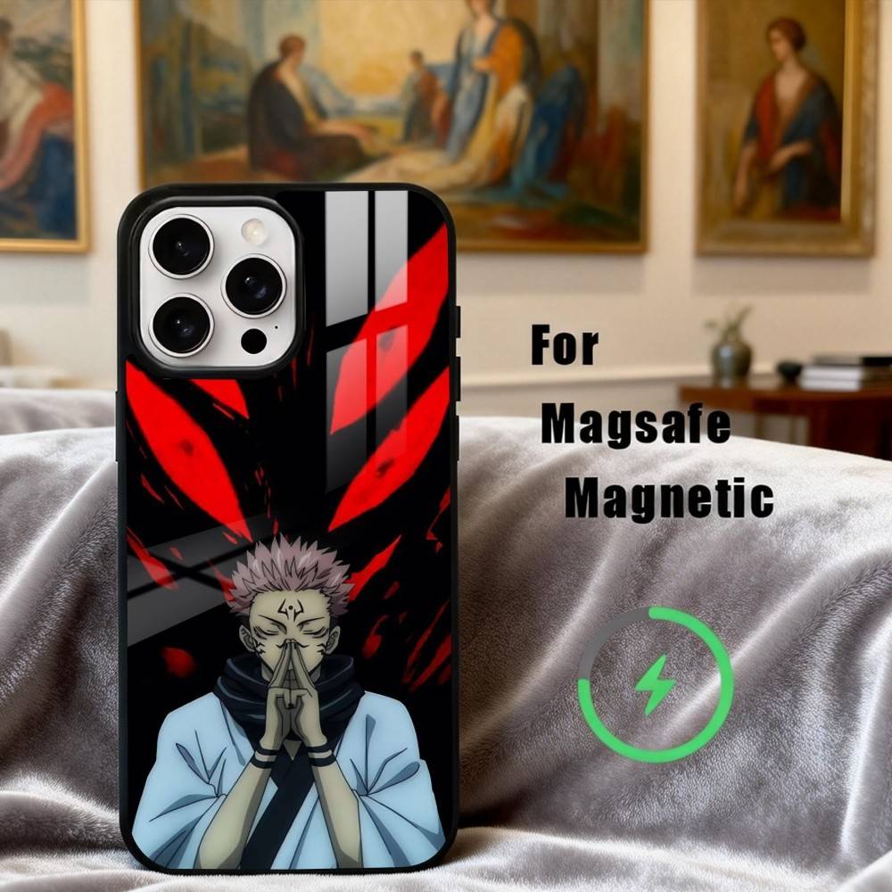 Чехол для телефона R-Ryomen S-Sukuna J-Jujutsu Kaisen Для iPhone17,16,15,14,13,12,11 Plus,Pro Max Магнитный Для Magsafe Беспроводной Зарядки