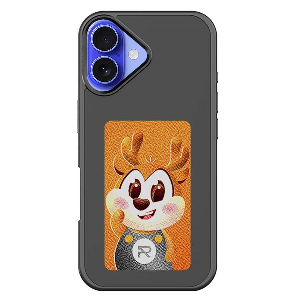 Для iPhone 16 Plus Умный чехол для телефона с E-Ink 4 цвета HD 4-дюймовый дисплей NFC DIY Настраиваемый экран