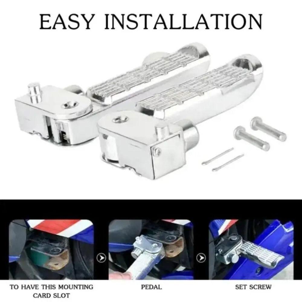 Aluminum Zinc Zinc Alloy Motorcycle Foot Pegs Non Slip E Bike Foot Rests  Replacement Parts