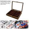Wooden Sunglasses Organizer with 8 Slots Lockable Display Case for Women Men Glasses Storage Box for Multiple Eyewear Watches Jewelry
