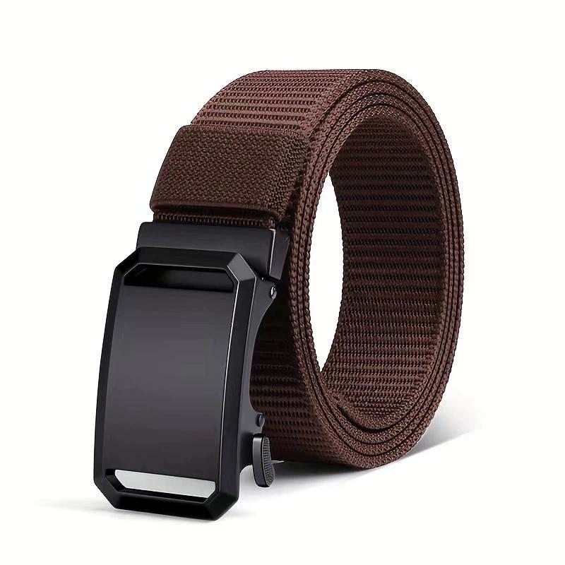 New Automatic Buckle Belt, Canvas Tactical Workwear Casual Outdoor Military Training Pants Belt For Men