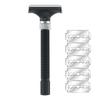 Yintal Adjustable Butterfly Open Double Edge Safety Razor Black Silver Color Matching Fashion Design Shaver