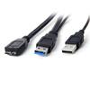 U3-029 USB 3.0 A Male To Micro B Male Y Splitter Adapter Cable for Mobile HDD