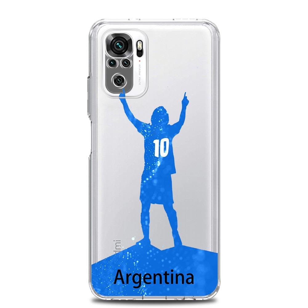 Аргентина Футбол 10 Одежда Чехол для телефона Для Xiaomi Redmi Note 12 5G 9S 9 8 10 11 Pro Plus 4G 9T 8T 10C 9C 9A 7 Pro Прозрачный чехол