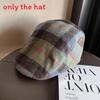 Fashion Autumn Retro Checkered Pattern Women Casual Beret For Outdoor Use