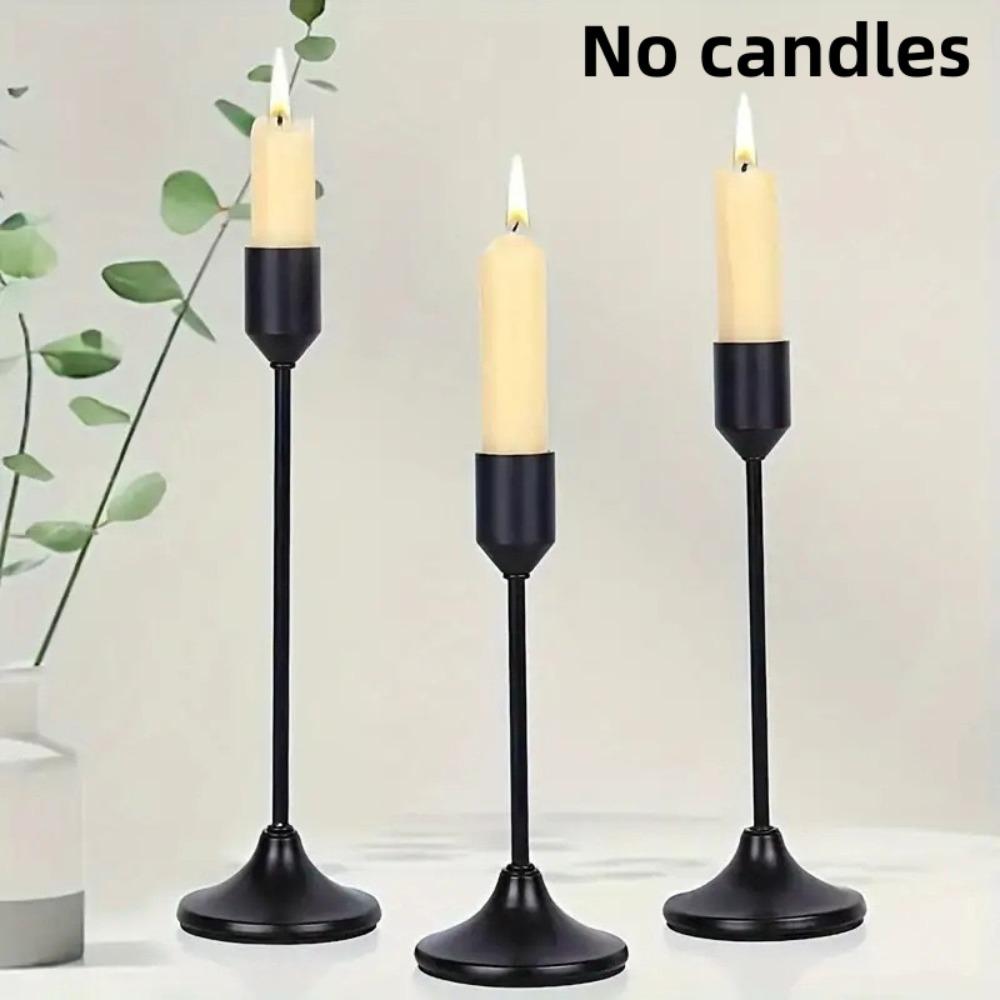 3Pcs/Set Exquisite Candlestick Holder Metal Table Candle Stand Candlelight Dinner Props  Wedding