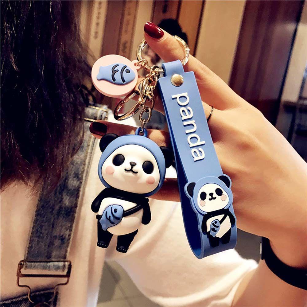 Souvenir PVC Jewelry Birthday Gifts Panda Keychain Couple Keyring Bag Pendant Bag Ornament