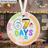 1pc/4pcs School Season, Six Seven Days of School, Smarter Teach Love Inspire Pattern, Ceramic Ornament Hanging Decor, Home Party Decor