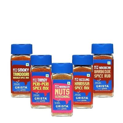 Crista Приправа для барбекю x 1, 50 г | Смесь тандури масала x 1, 45 г | Смесь хариссы x 1, 45 г | Приправа с орехами x 1, 50 г | Пери-пери x 1, 45 г