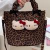 Высококачественная сумка Hellokitty в западном стиле, ультрамодная, женская, ретро, леопардовый принт, на одно плечо, диагональная ручка
