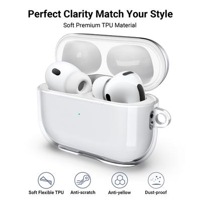 Мягкий прозрачный чехол для новых AirPods Pro 3 с брелоком и набором для чистки Аксессуары Ударопрочный защитный для AirPods Pro 3-го поколения