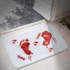 Halloween Cartoon Door Mat With Blood Footprint Pattern For Home Entryway Decor