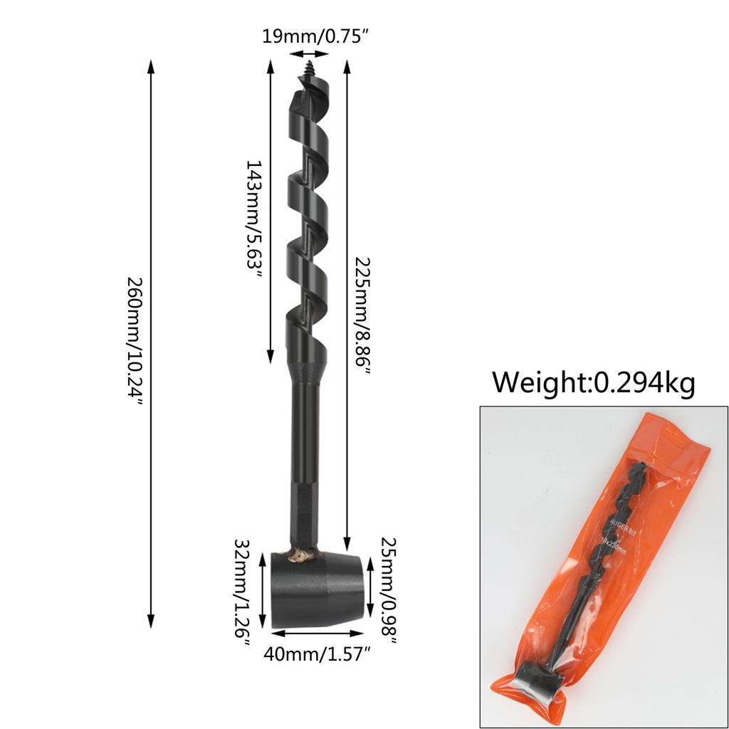 Wood Auger Drill Bit Bushcraft Hand Auger Wrench Heavy Duty Steel Hand Auger Wood Drill Bushcraft Auger Tools for Camp