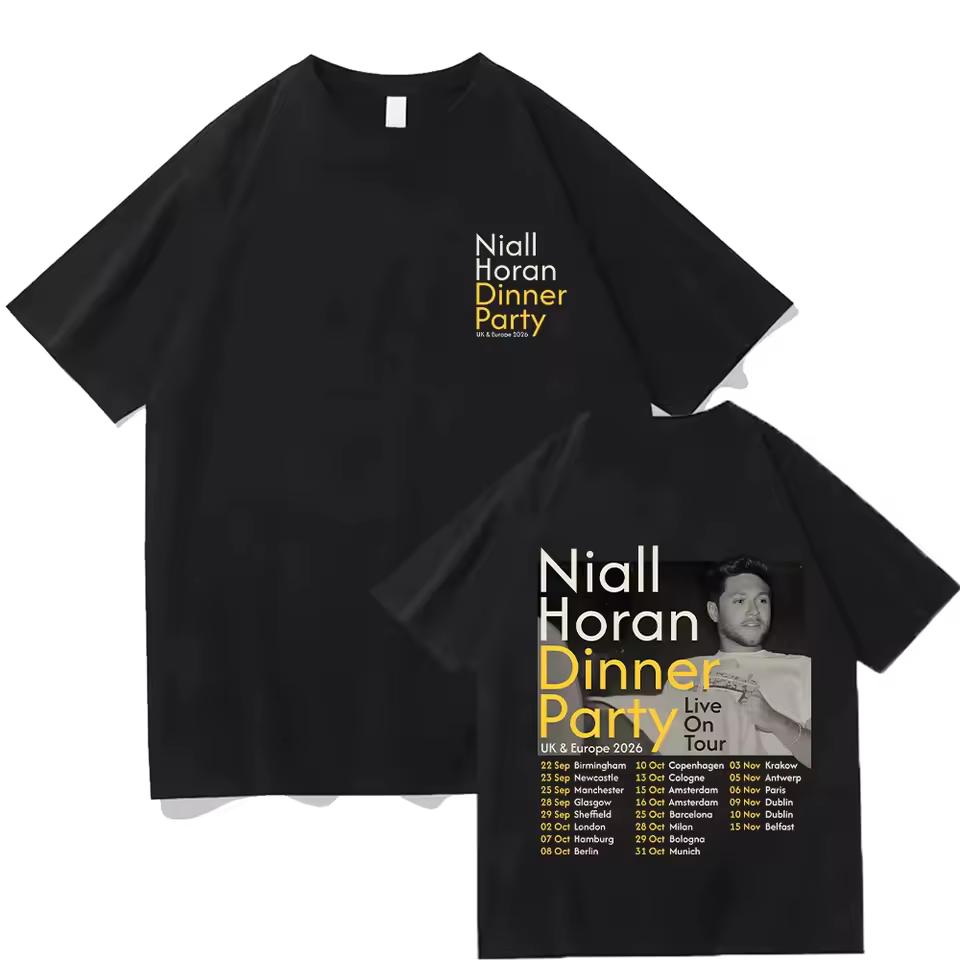 New Niall Horan Dinner Party 2026 Tour Casual Men's Clothing T-Shirt Cotton Short Sleeve Y2k Fashion Popular Tee Summer T Shirt