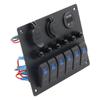 Professional 6 Buttons Switches Panel with Digital Voltmeter Tester & USB Charging Plastic Perfect for Marine Boat Truck