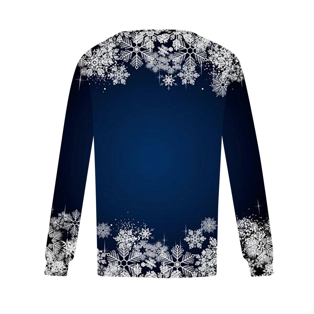 Long Sleeve Shirts For Women Tops Dressy Christmas Print Casual Blouses Pleated Scooped Neck Tunic Tops