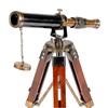 Brass Telescope on Wood Tripod Stand Home Office Decor Collectible Boat Ship Showpiece Gift Item