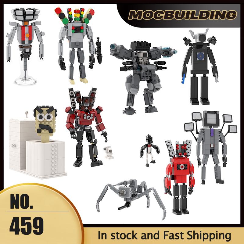 MOC Кино Игра Модель Мониторинг команда Мех ТВ Человек Туалет Аудио Робот DIY Сборка Строительные Блоки Кирпичи Коллекция Игрушки Подарки