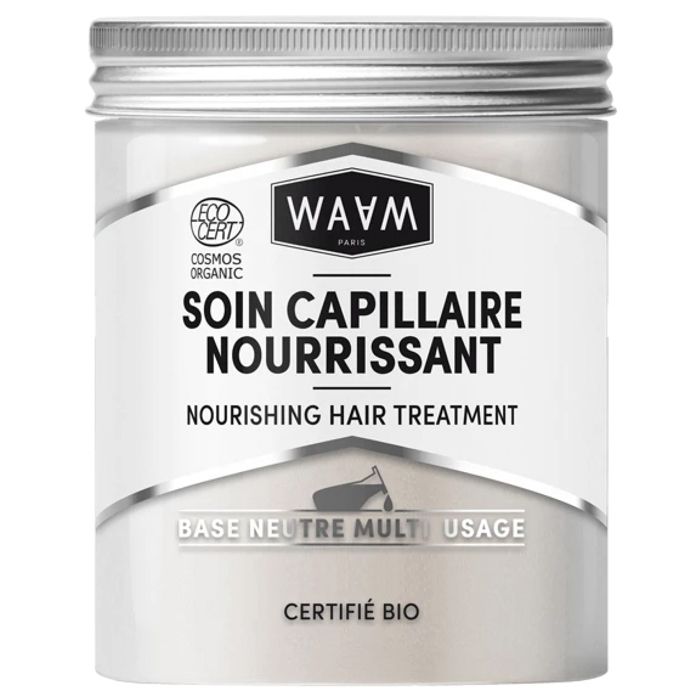 WAAM Cosmetics - Soin capillaire nourrissant Bio - Masque cheveux neutre multi-usage protecteur et nourrissant - Vegan - 300ml