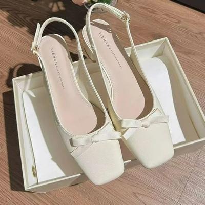 Женские элегантные летние балетки 2025 новый стиль мягкие удобные Мэри Джейн слипоны повседневная обувь босоножки на высоком толстом каблуке