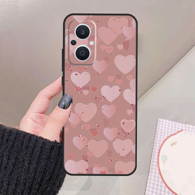 Любовь Розовое Золото Стиль Чехол Для OPPO Reno 13 11 12 14 Pro 13F 14F 12F 11F 7 8 Lite OPPO Find X5 X6 X8 X9 Pro Чехол
