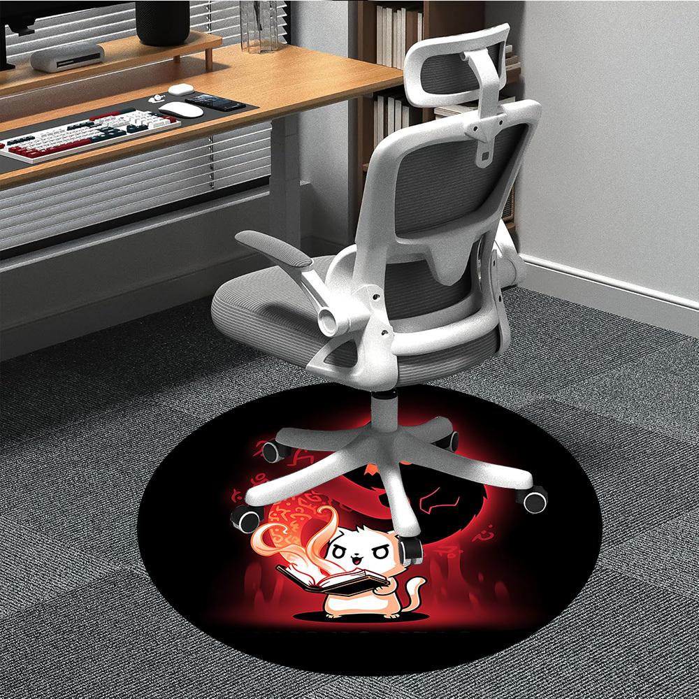1pc Magic Cat Office Round Area Rug, Under Office Chairs Bedroom Living Room Home Decor, Room Deco, Available in Various Sizes