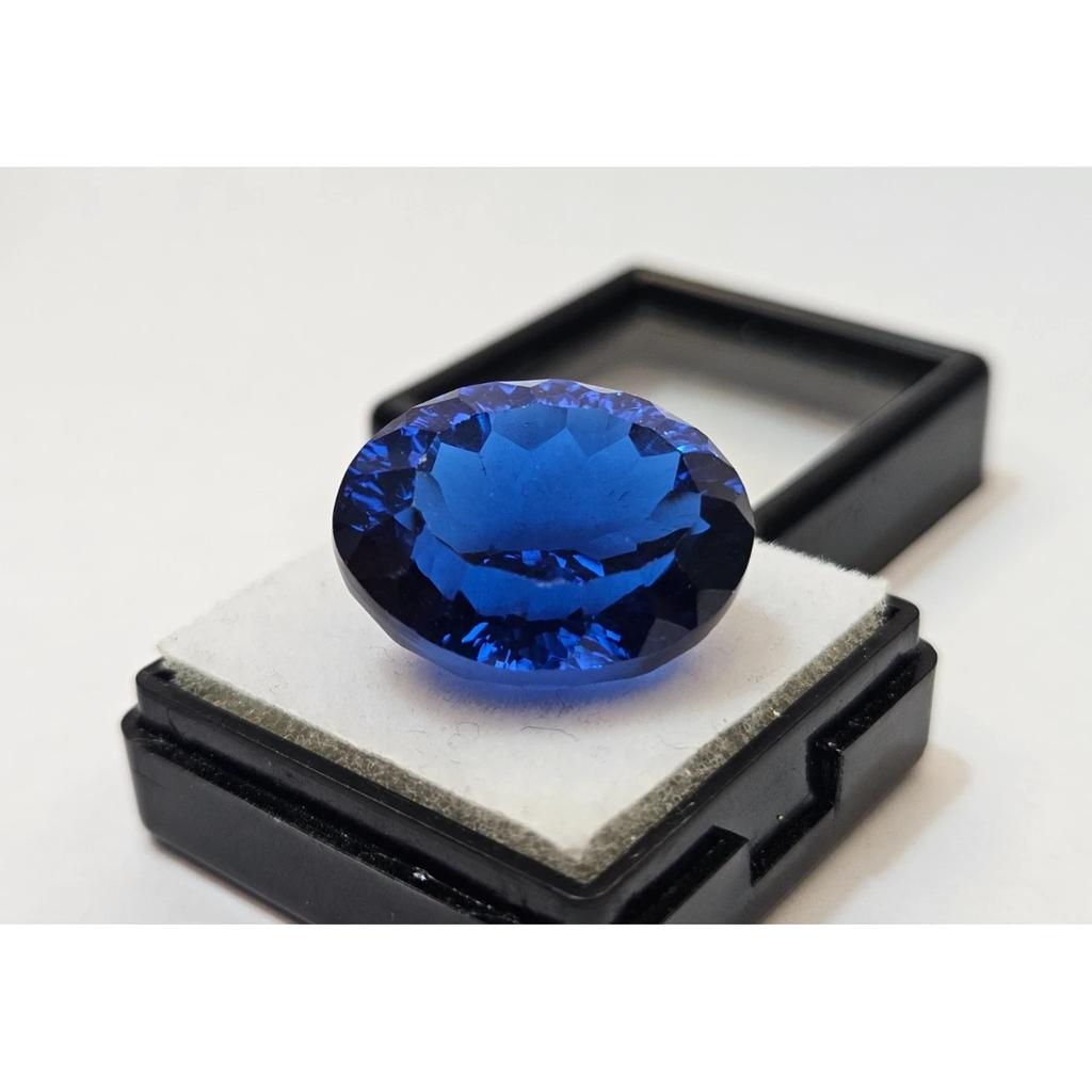 Stunning Topaz Blue Color Oval Cut 26-27 Ct Certified Loose Gemstone