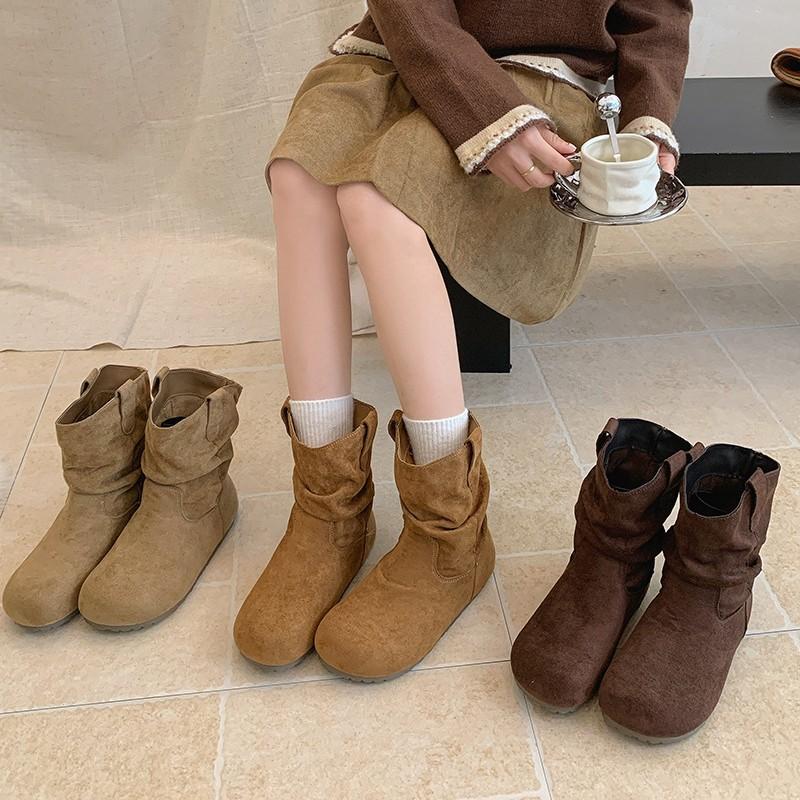 Vintage thick-soled Maillard Birkenstock short boots New autumn and winter design feeling stacking boots Western Martin boots