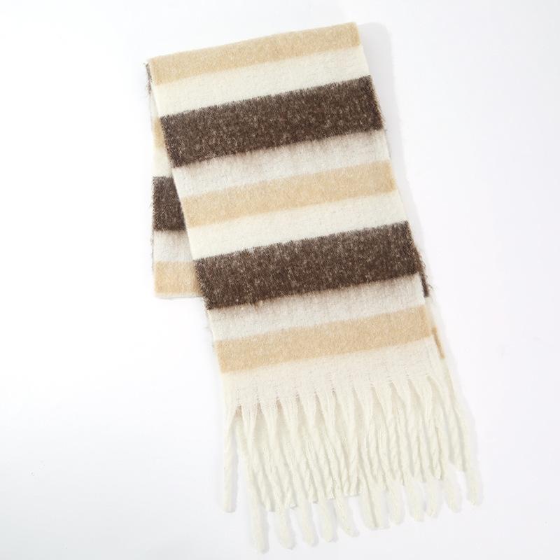 Imitation Cashmere Scarf for Women Winter Warm Thickening New Solid Color Scarf for Men Thick Tassel Woolen Scarf