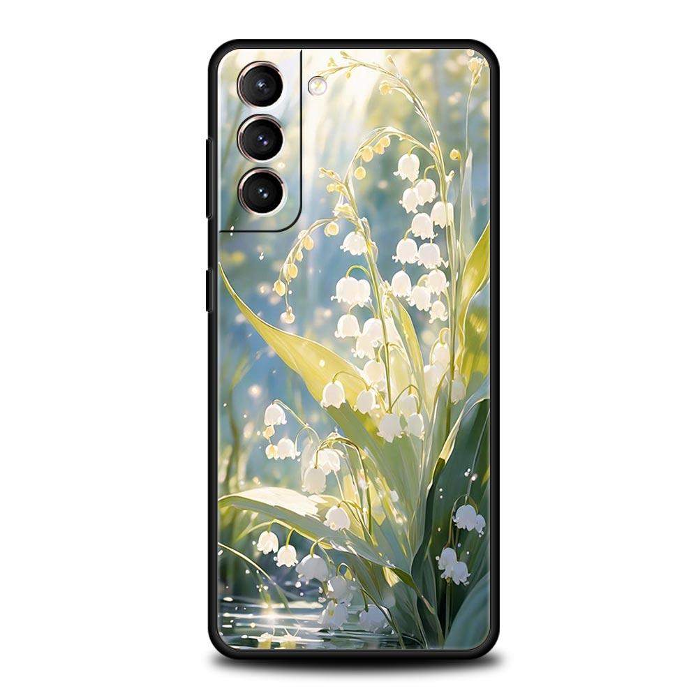Прозрачный цветочный чехол для телефона Ландыш для Samsung Galaxy S26 S25 S24 S23 S22 S20 S21 FE Ultra S25 Edge Plus Мягкий чехол из ТПУ