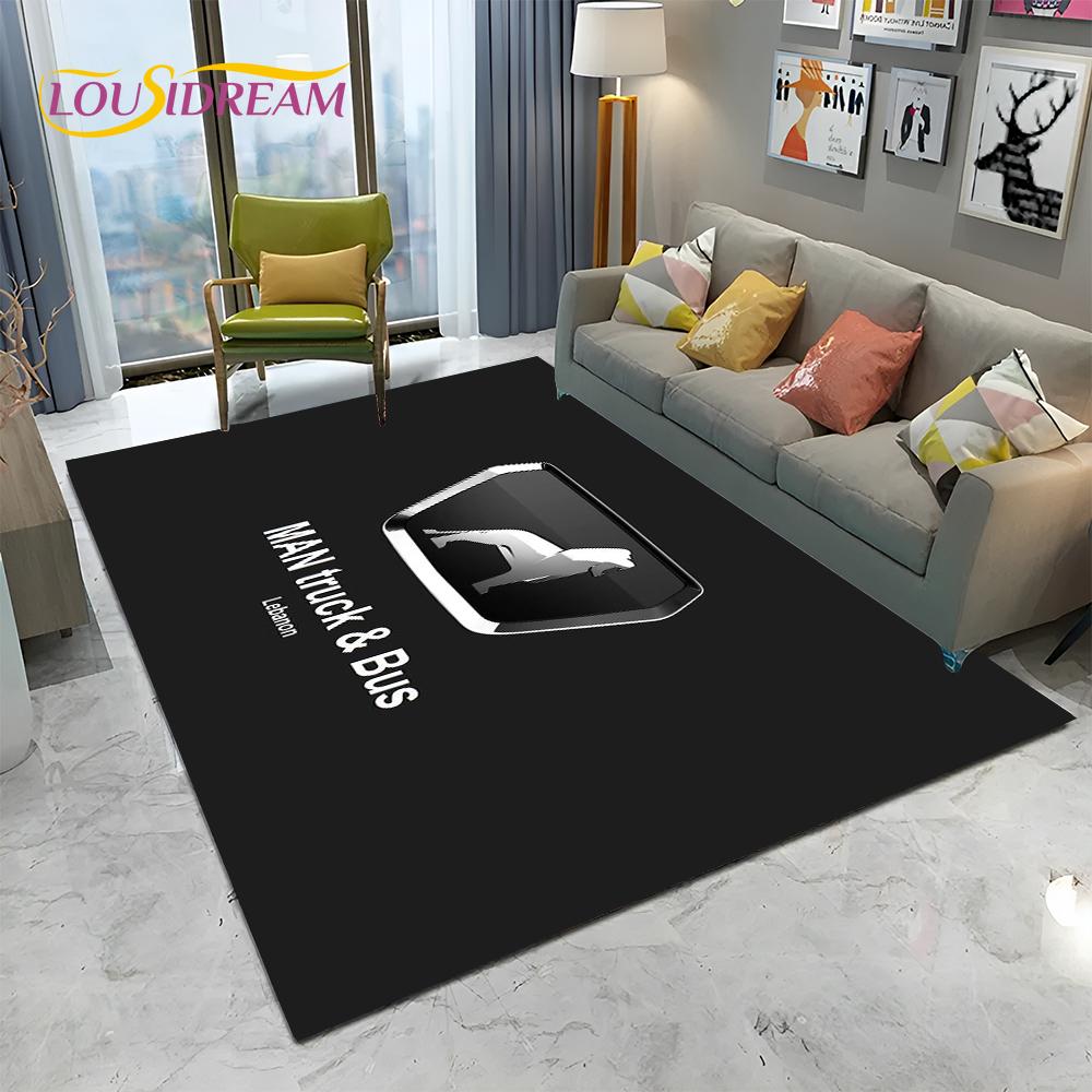 Man Truck Logo Series 3D Печать HD Ковер Ковер для Дома Гостиная Спальня Диван Коврик Декор, детский коврик Нескользящий напольный коврик