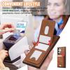 For Samsung Galaxy S24 Ultra Case Card Holder Kickstand Leather + TPU Phone Cover with Shoulder Strap