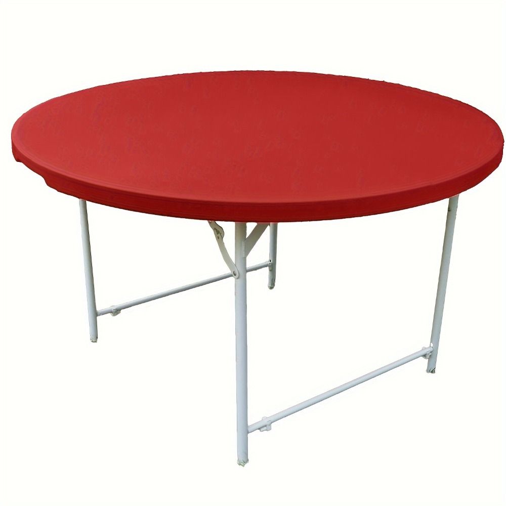 Diameter 48/60in Stain-Resistant Tablecloth Elastic Picnic Table Cloth Round Table Cover Camping