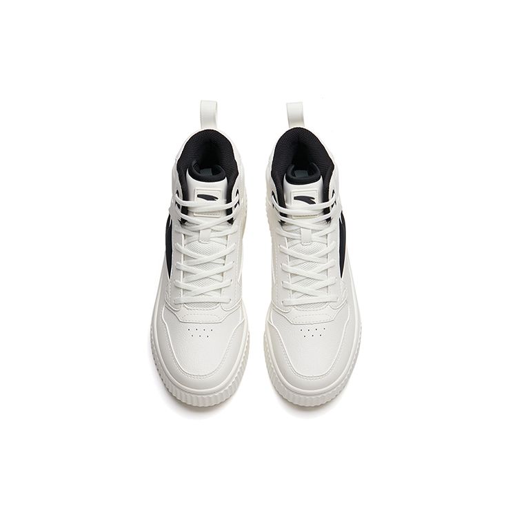 Anta Lifestyle Series Retro Casual High-Top Sneakers Women Sneakers White Black 922248015-1