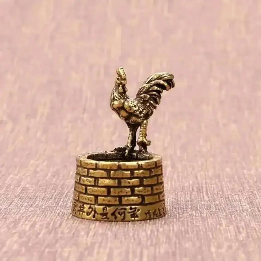 Bronze Rooster Statue Water Well Architecture Modern Art Sculpture Metal Crafts Home Decoration Garden Decoration Figurines