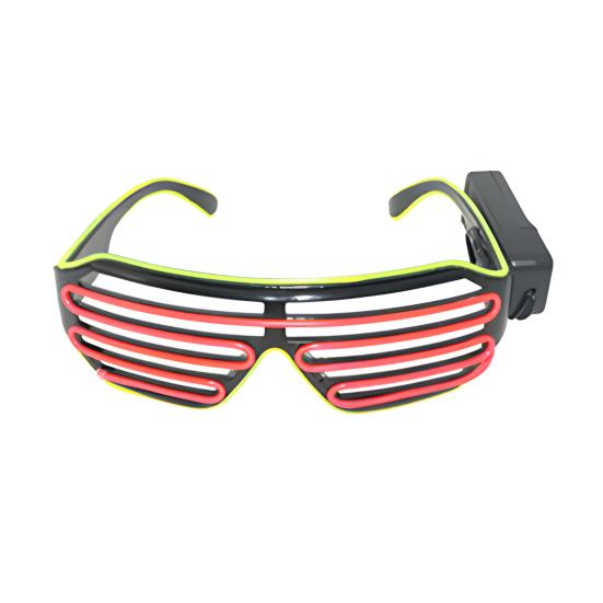 Светящиеся неоновые очки Rave со сверкающими затворами, солнцезащитные очки El Wire LED, светящиеся