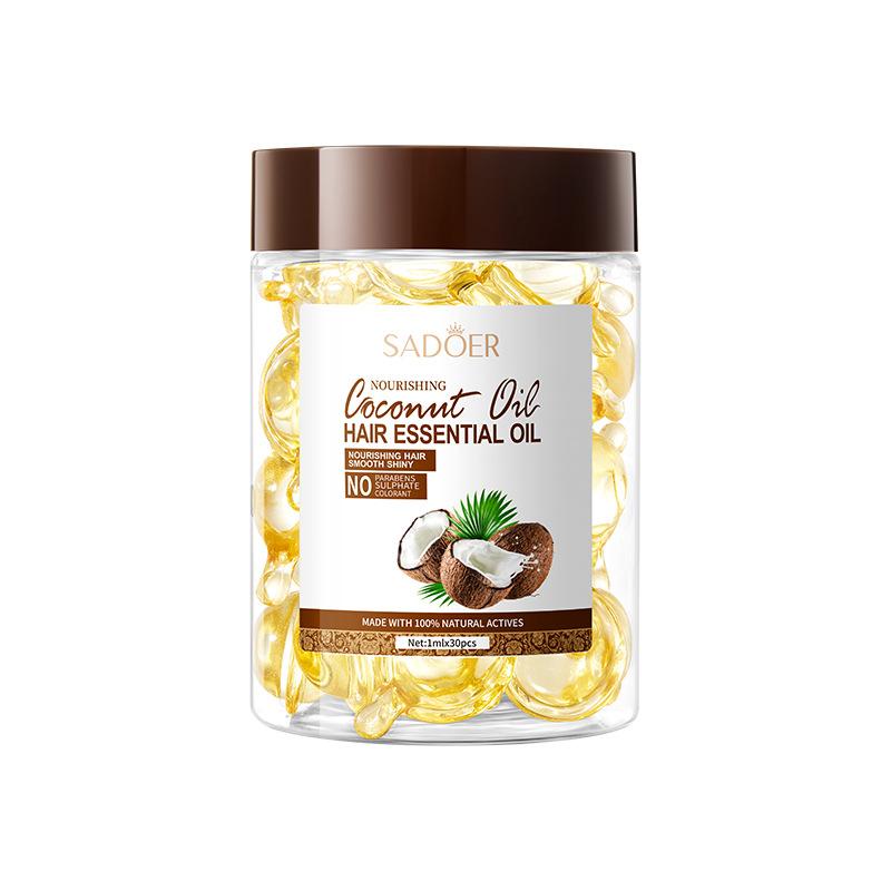 Coconut Oil Smooth Conditioner SADOER Nourishing Softening Hair Care Essential Oil Capsules