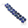 Burmese Blue Sapphire Gemstone Handmade 925 Sterling Silver Bracelet 925 Stamped Gemstone Blue Sapphire Bracelet