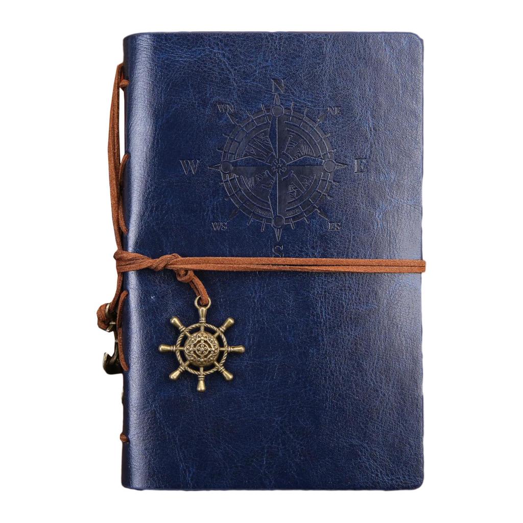 Винтажный блокнот из искусственной кожи, дневник путешествий, дневник с 150 чистыми страницами и подвеской, блокнот с заменяемыми листами