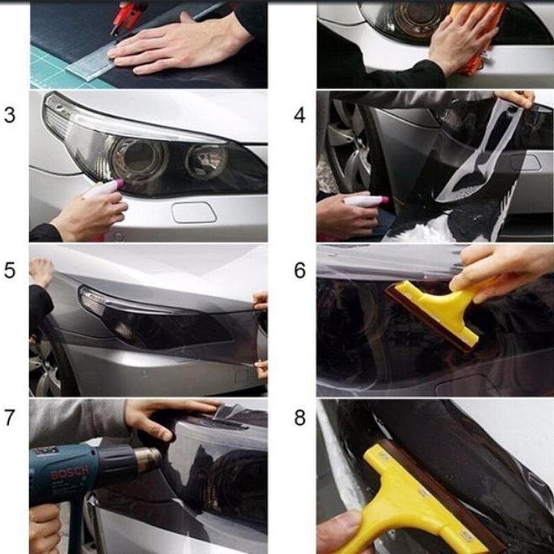 Headlights Protective Film Vinyl Film Sticker Auto Headlight Taillight Film Tint Vinyl Sheet Sticker Universal Multicolor