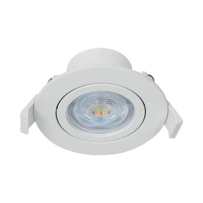 Spot LED encastrable 3en1 rond blanc 7W IP20 Dimmable