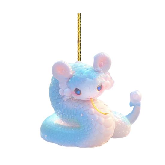 Подвеска в виде мультяшной змеи 2D, плоское акриловое рождественское украшение, подвесное украшение в виде змеи