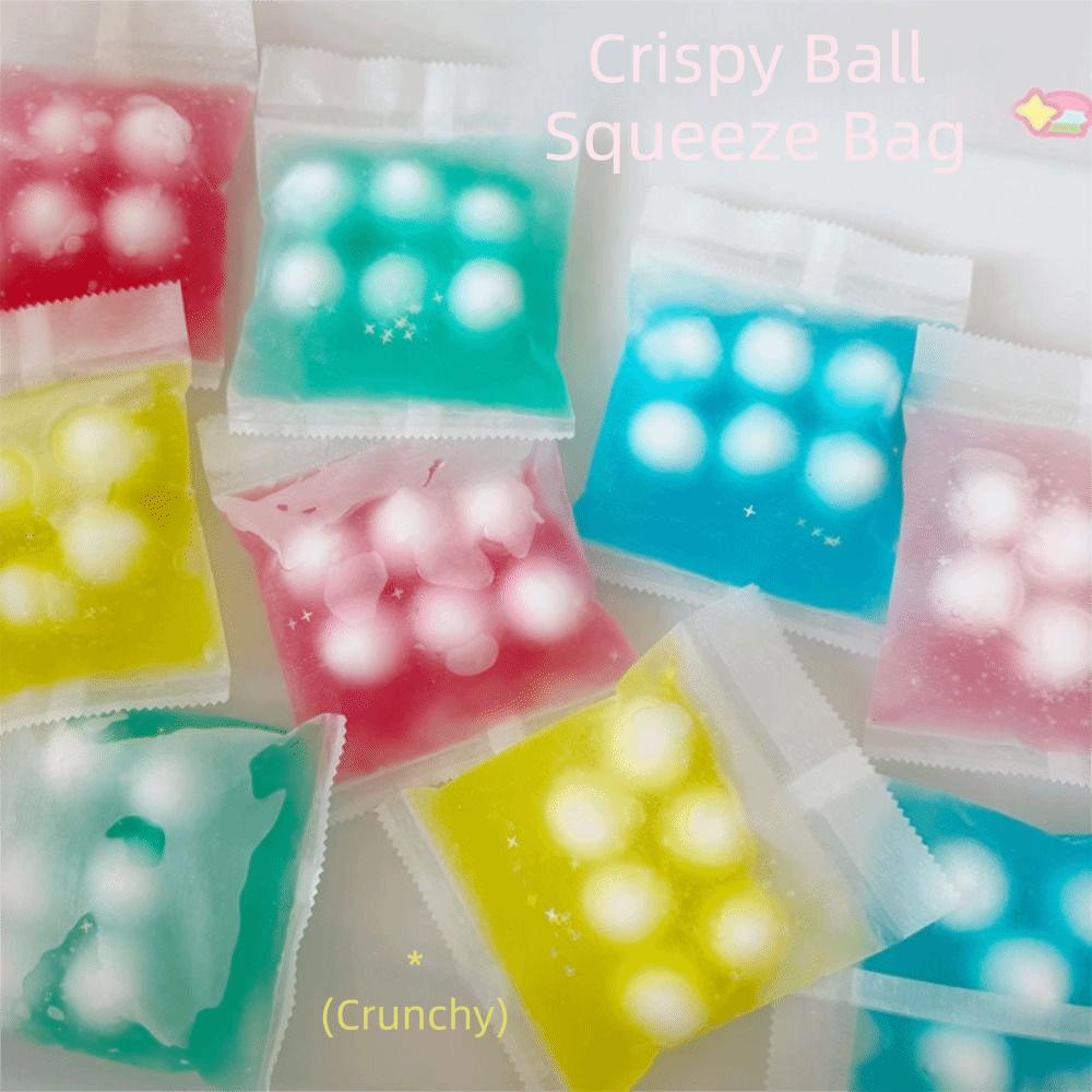 Round Ball Crispy Handmade Ball Wax Coating Fidget Squeeze Bag Kids Adults