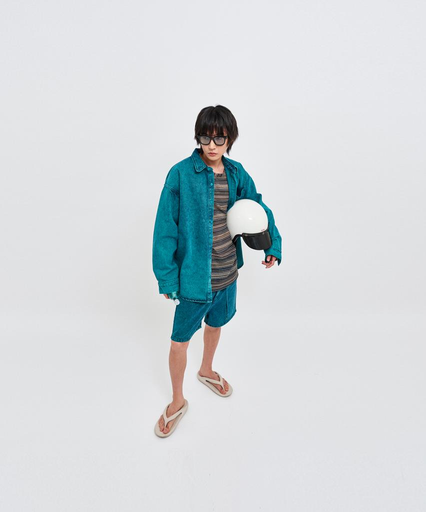 C WEAR BY THE GENIUS Oversized Soju Denim Shirt Set