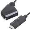 1080P SCART To HDMI Video Audio Converter Adapter Cable Male To Male SCART Input To HDMI Output for HDTV Sky Box STB Plug Play