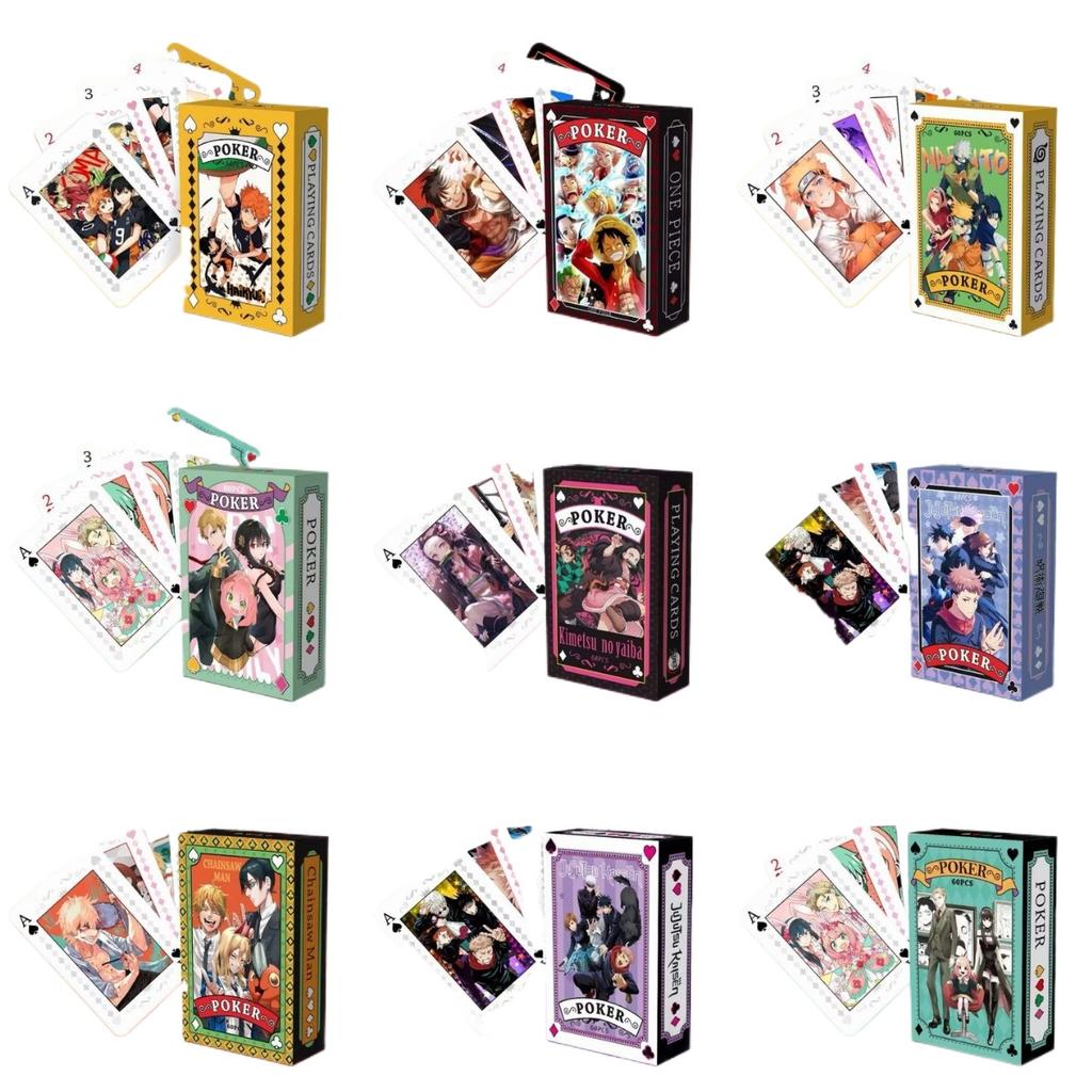 Аниме SPY X FAMILY Haikyuu, карты для настольных игр для косплея, дзюдзюцу кайсен, покерные карты в твердом переплете