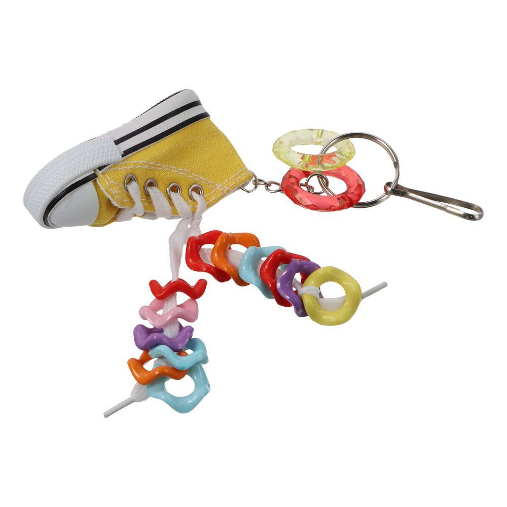 3.14*1.49*1.57 Inch Parrot Nibbling Toy Canvas Canvas Shoe Circle Interactive Toy